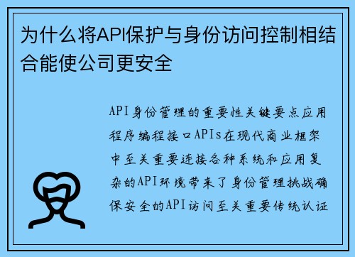 为什么将API保护与身份访问控制相结合能使公司更安全 